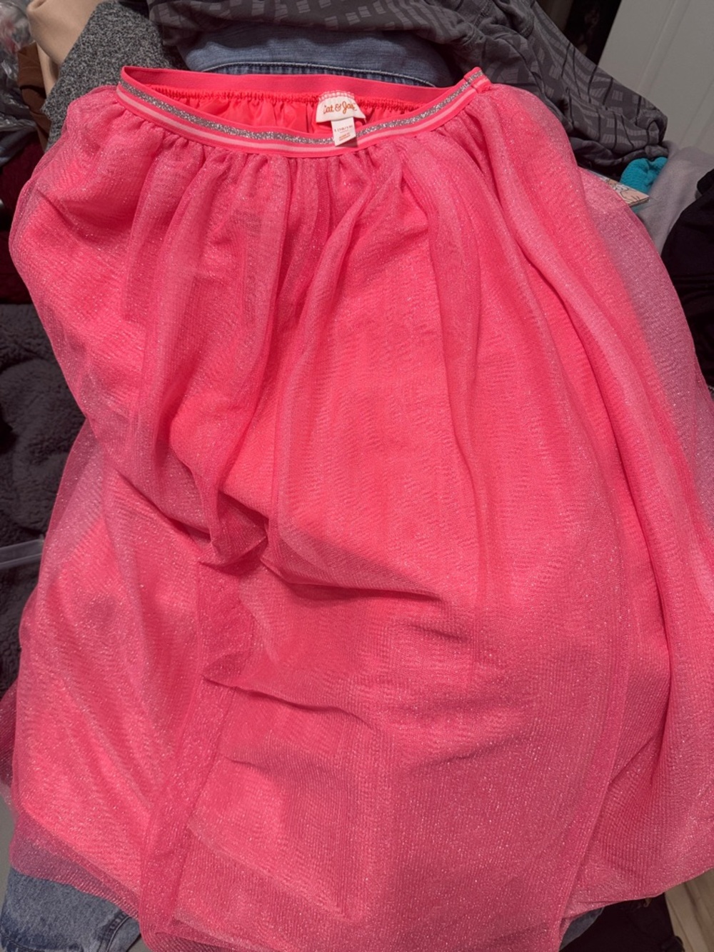 Cat & Jack Pink Glitter Tulle Skirt